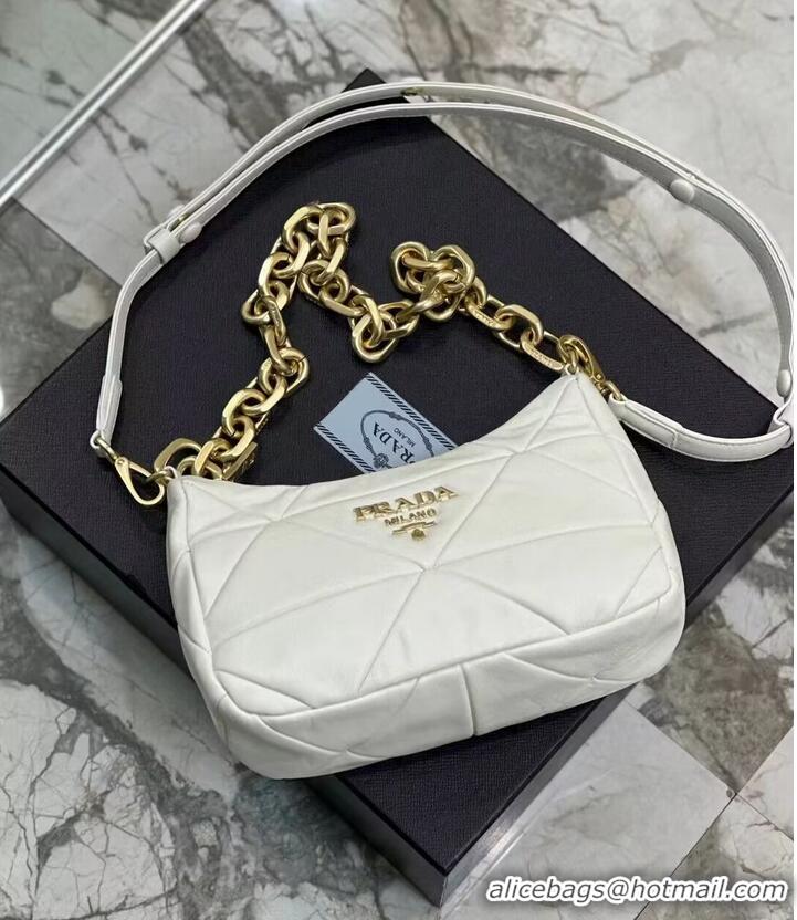 Reasonable Price Prada leather shoulder bag 1BH117 white