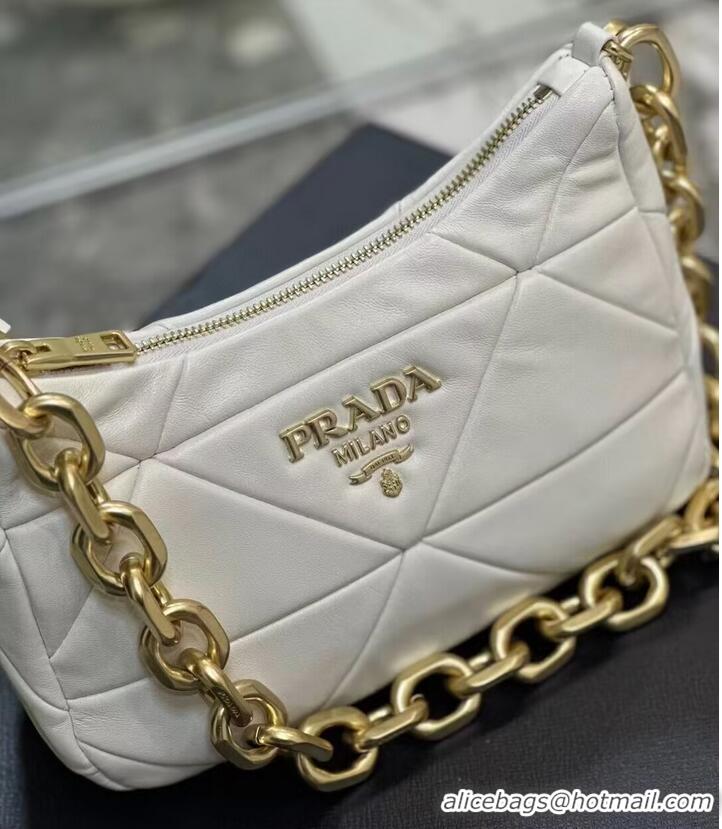 Reasonable Price Prada leather shoulder bag 1BH117 white