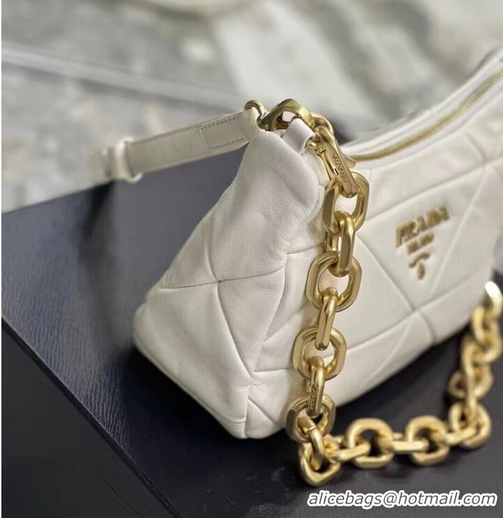 Reasonable Price Prada leather shoulder bag 1BH117 white