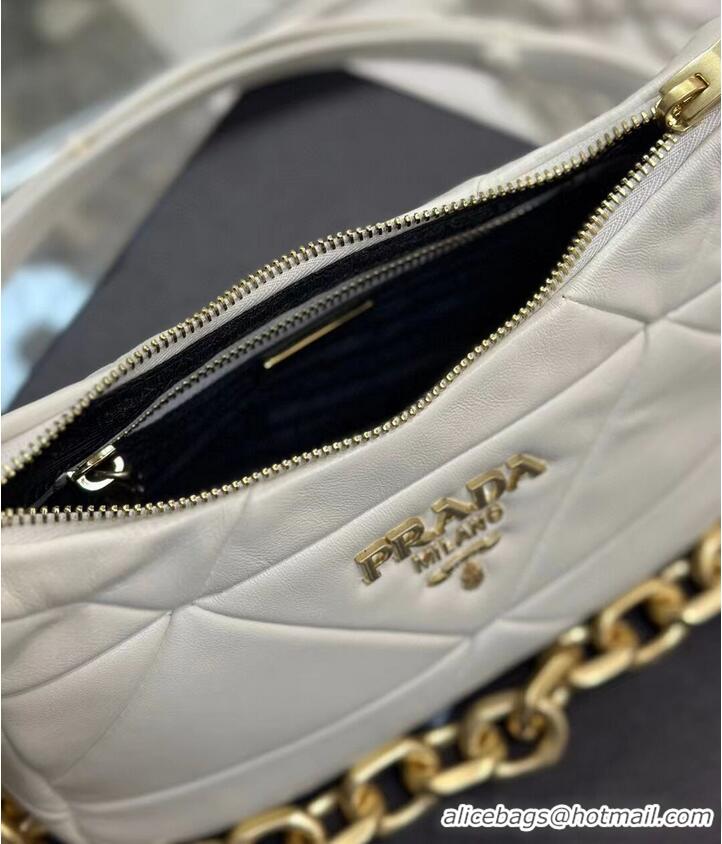 Reasonable Price Prada leather shoulder bag 1BH117 white