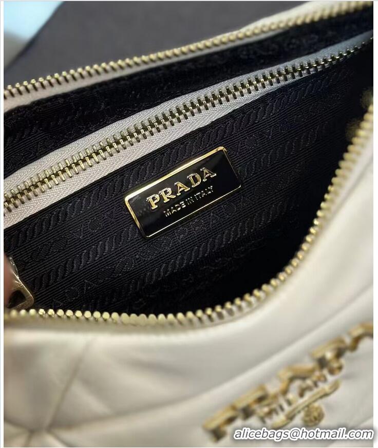 Reasonable Price Prada leather shoulder bag 1BH117 white