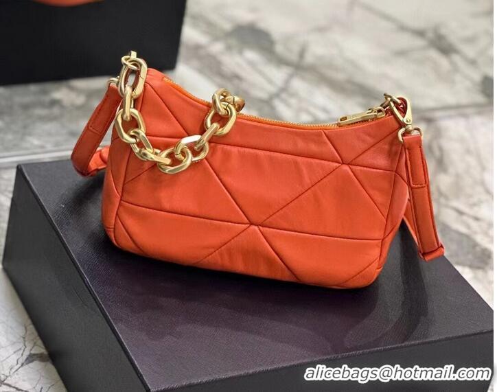 New Style Prada leather shoulder bag 1BH117 orange