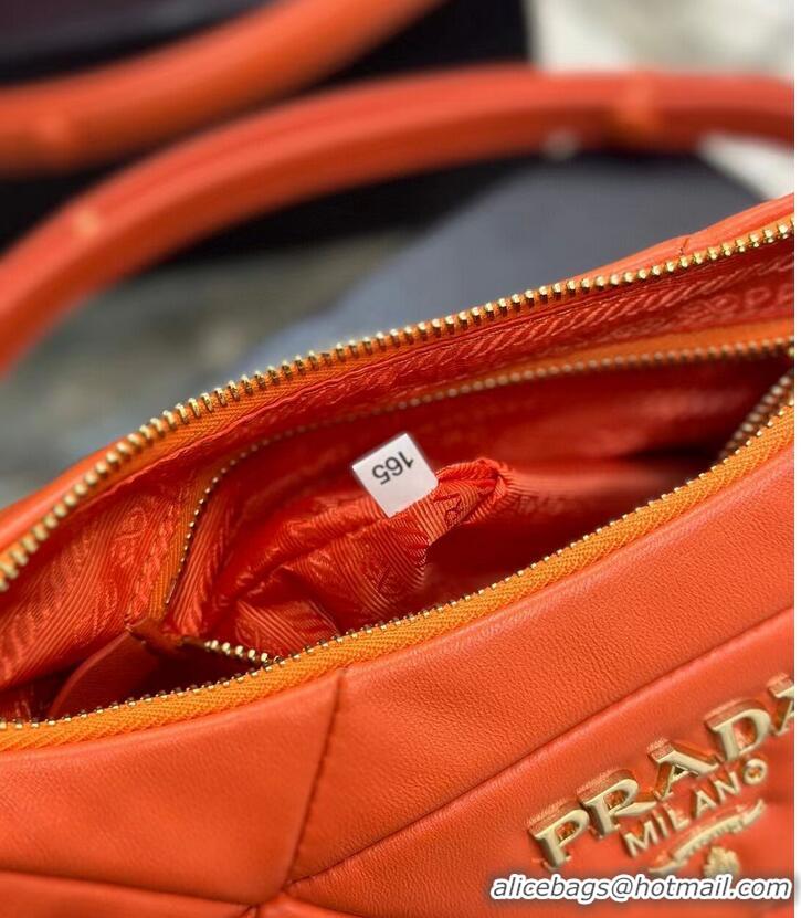 New Style Prada leather shoulder bag 1BH117 orange