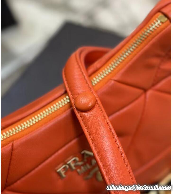 New Style Prada leather shoulder bag 1BH117 orange