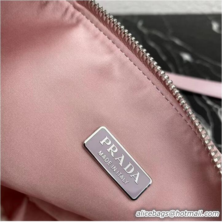 Shop Promotional Prada Crystal-studded satin pouch 1NQ044 pink