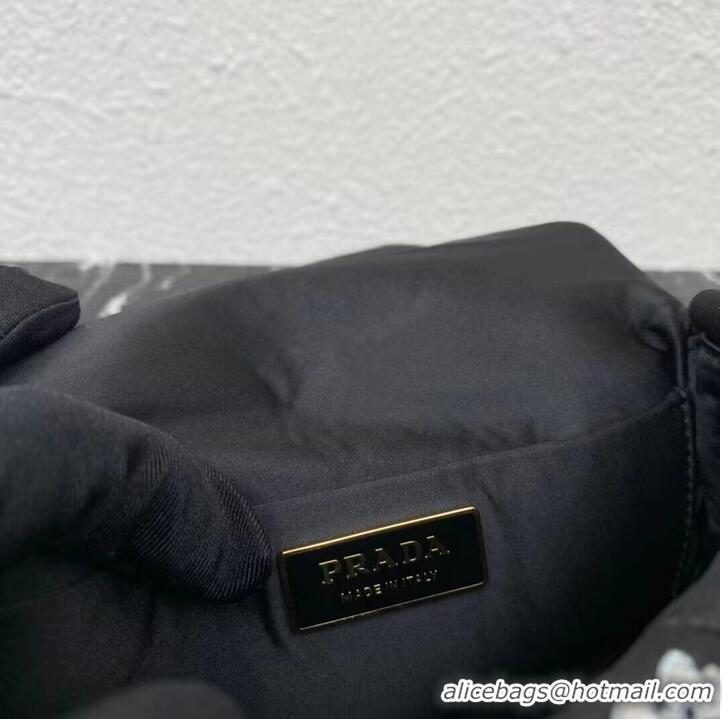 Good Product Prada Crystal-studded satin pouch 1HD339 black