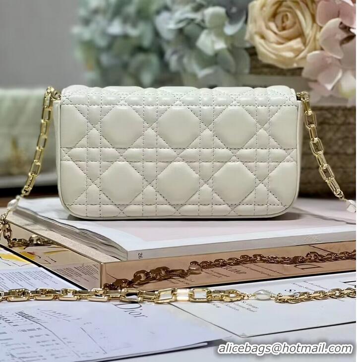 Inexpensive LADY DIOR PHONE POUCH Aesthetic Cannage Lambskin S0977ONM white