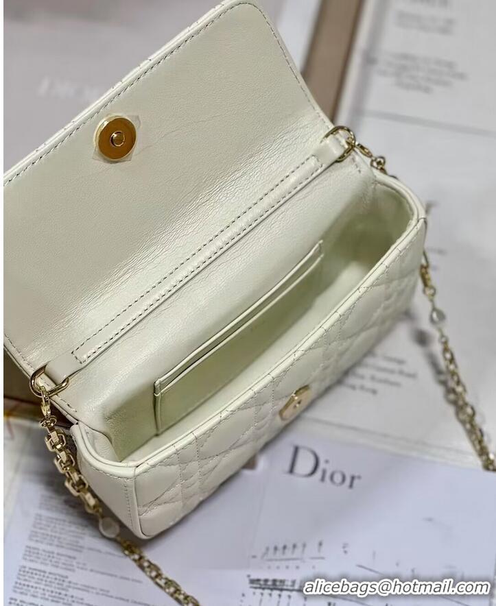 Inexpensive LADY DIOR PHONE POUCH Aesthetic Cannage Lambskin S0977ONM white