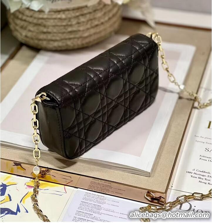 Affordable Price LADY DIOR PHONE POUCH Aesthetic Cannage Lambskin S0977OE black