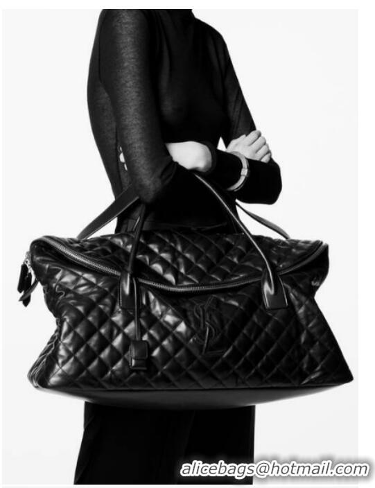 Top Quality SAINT LAUREN ES GIANT TRAVEL BAG IN QUILTED LEATHER 736009 black