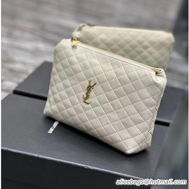 Traditional Specials SAINT LAUREN SADE LARGE CLUTCH IN LAMBSKIN Y433955 white