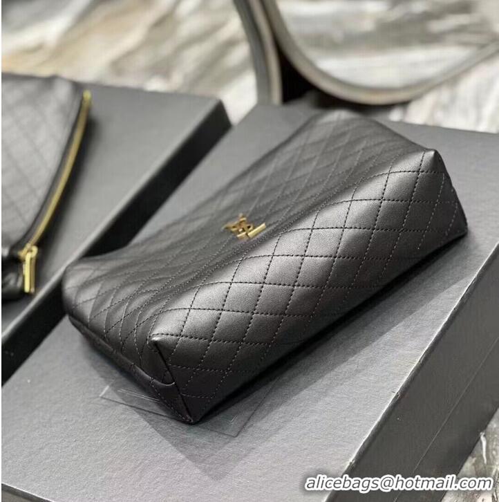 Good Looking SAINT LAUREN SADE LARGE CLUTCH IN LAMBSKIN Y433955 black