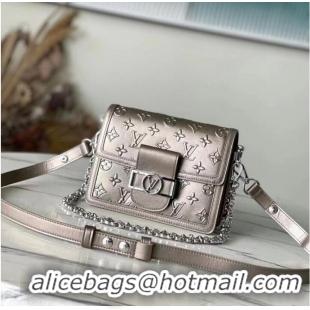 Buy Fashionable Louis Vuitton Leather DAUPHINE M21740 silvery grey