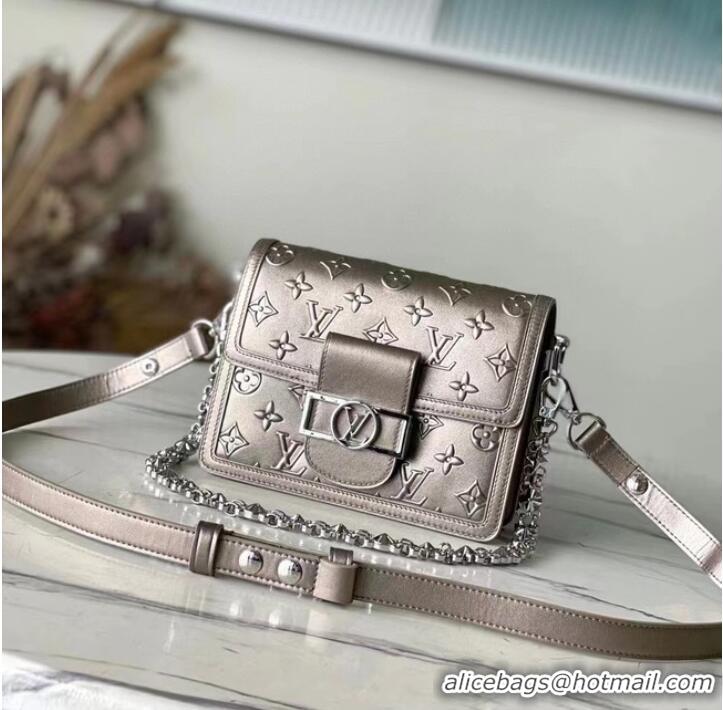 Buy Fashionable Louis Vuitton Leather DAUPHINE M21740 silvery grey