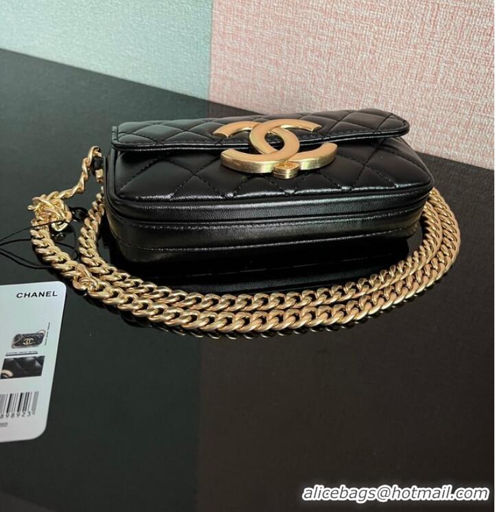 Shop Grade Chanel MINI FLAP BAG Lambskin & Gold-Tone Metal AS3207 black