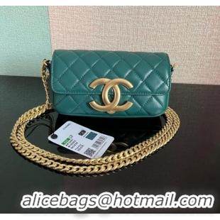 Promotional Chanel MINI FLAP BAG Lambskin & Gold-Tone Metal AS3207 green