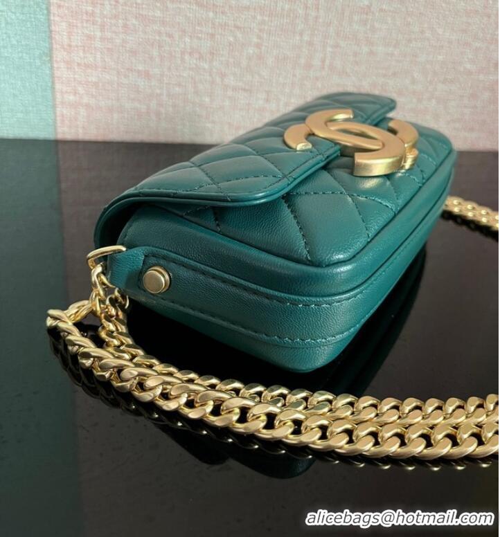 Promotional Chanel MINI FLAP BAG Lambskin & Gold-Tone Metal AS3207 green