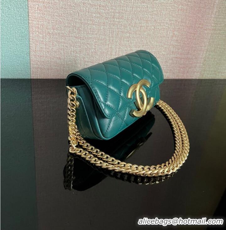 Promotional Chanel MINI FLAP BAG Lambskin & Gold-Tone Metal AS3207 green