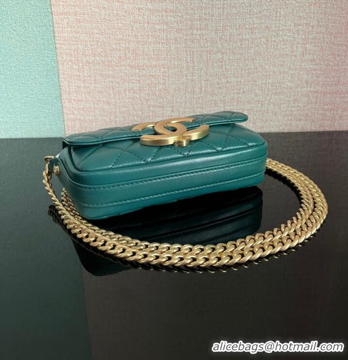 Promotional Chanel MINI FLAP BAG Lambskin & Gold-Tone Metal AS3207 green