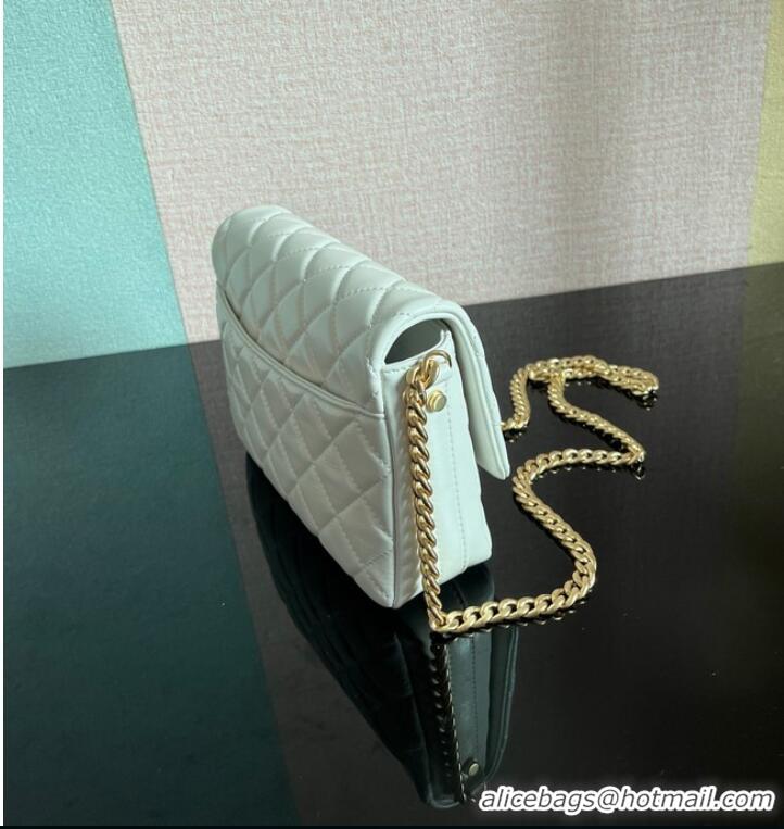 Reasonable Price Chanel SMALL FLAP BAG Lambskin & Gold-Tone Metal AS3855 white