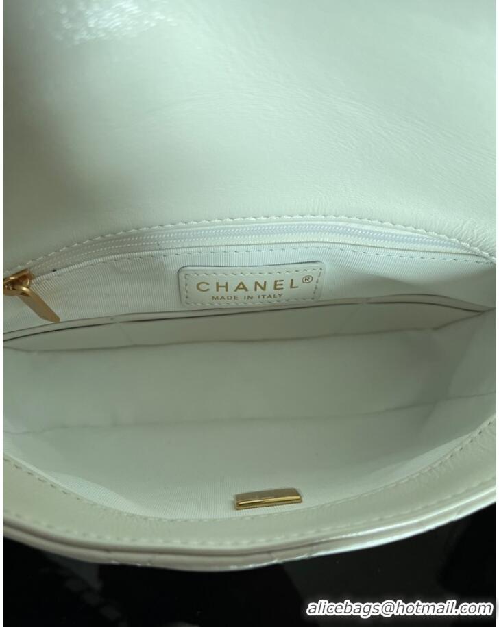 Reasonable Price Chanel SMALL FLAP BAG Lambskin & Gold-Tone Metal AS3855 white