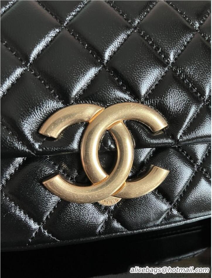 Well Crafted Chanel SMALL FLAP BAG Lambskin & Gold-Tone Metal AS3855 black