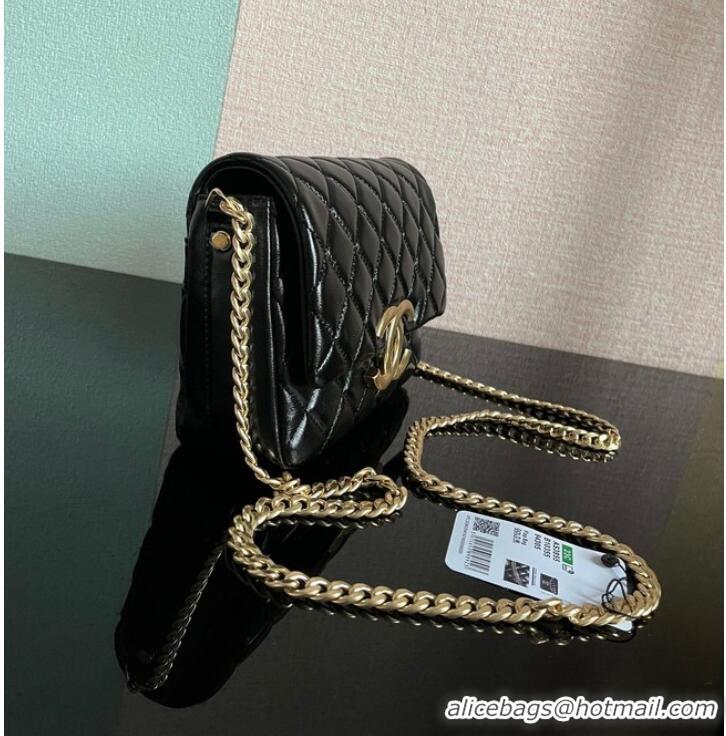 Well Crafted Chanel SMALL FLAP BAG Lambskin & Gold-Tone Metal AS3855 black