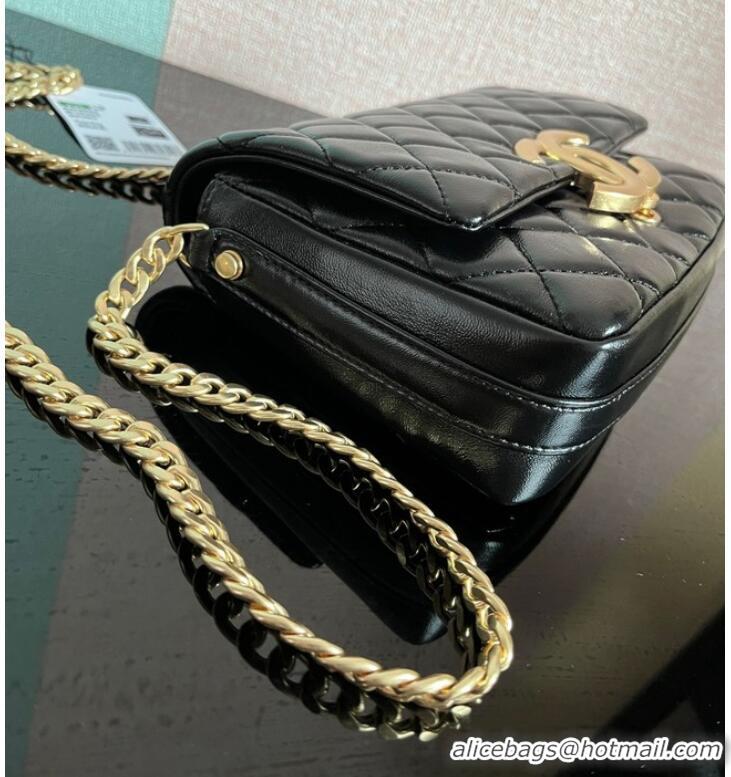 Well Crafted Chanel SMALL FLAP BAG Lambskin & Gold-Tone Metal AS3855 black