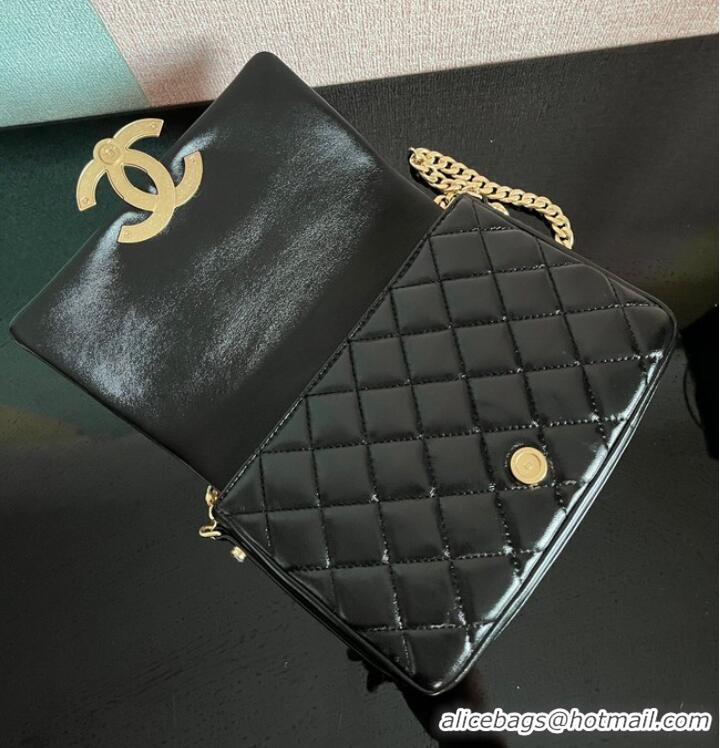 Well Crafted Chanel SMALL FLAP BAG Lambskin & Gold-Tone Metal AS3855 black