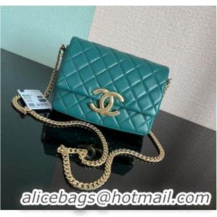 Grade Quality Chanel SMALL FLAP BAG Lambskin & Gold-Tone Metal AS3855 blue