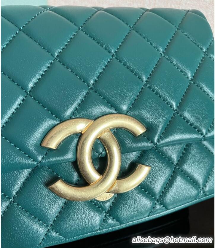 Grade Quality Chanel SMALL FLAP BAG Lambskin & Gold-Tone Metal AS3855 blue