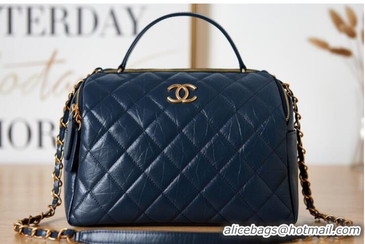 Cheapest Chanel BOWLING BAG AS3740 Dark Blue