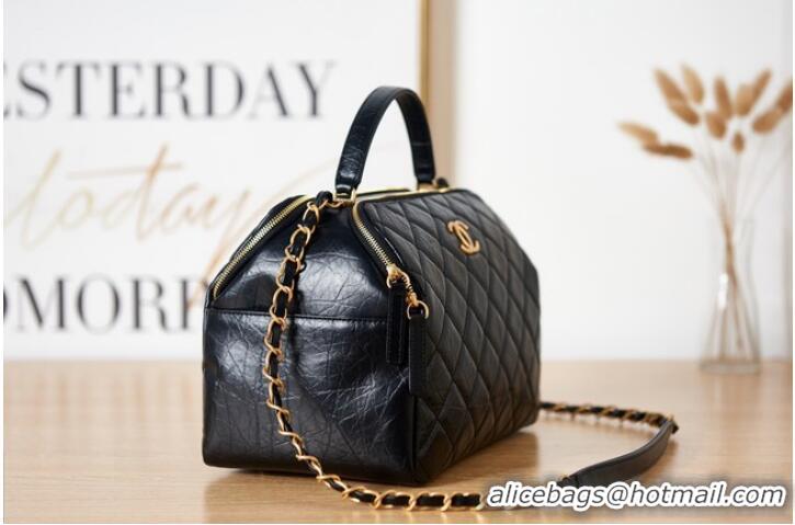 Luxurious Best Price Chanel BOWLING BAG AS3740 black