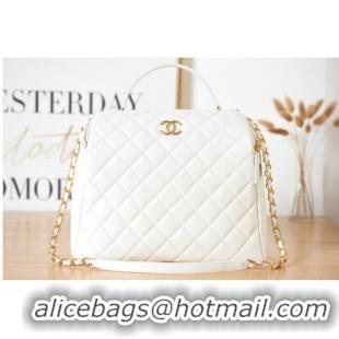 Popular Style Chanel LARGE BOWLING BAG AS3741 white