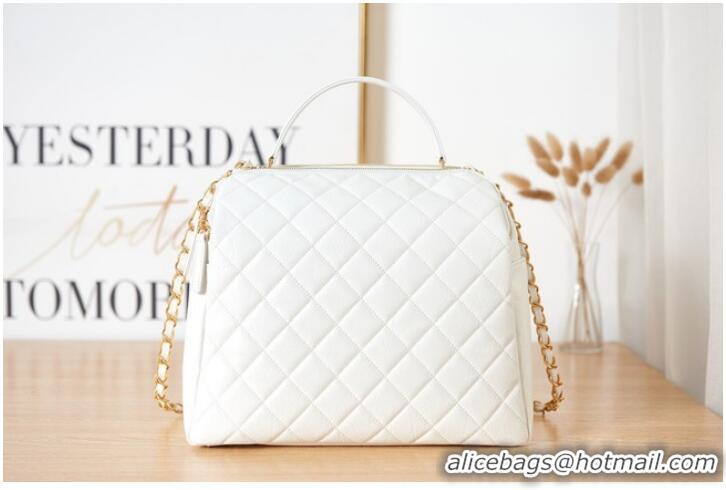 Popular Style Chanel LARGE BOWLING BAG AS3741 white