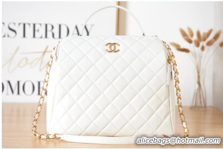 Popular Style Chanel LARGE BOWLING BAG AS3741 white