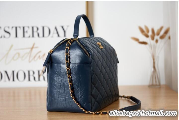 Grade Promotional Chanel LARGE BOWLING BAG AS3741 Dark Blue