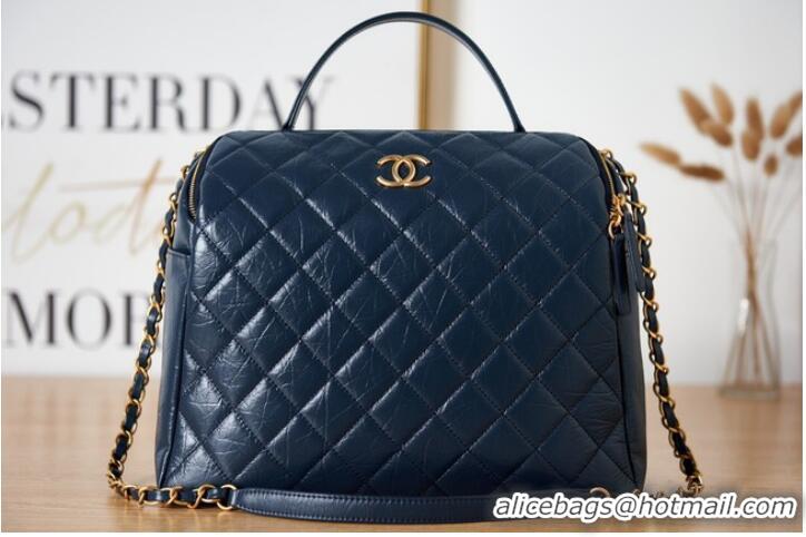 Grade Promotional Chanel LARGE BOWLING BAG AS3741 Dark Blue