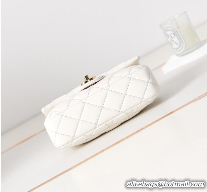 Famous Brand Chanel MINI FLAP BAG WITH TOP HANDLE AS4023 white