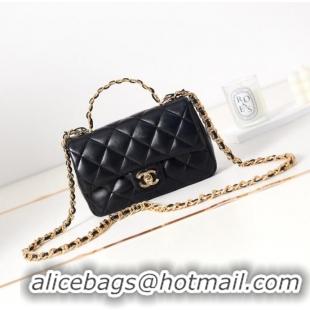 Trendy Design Chanel MINI FLAP BAG WITH TOP HANDLE AS4023 black