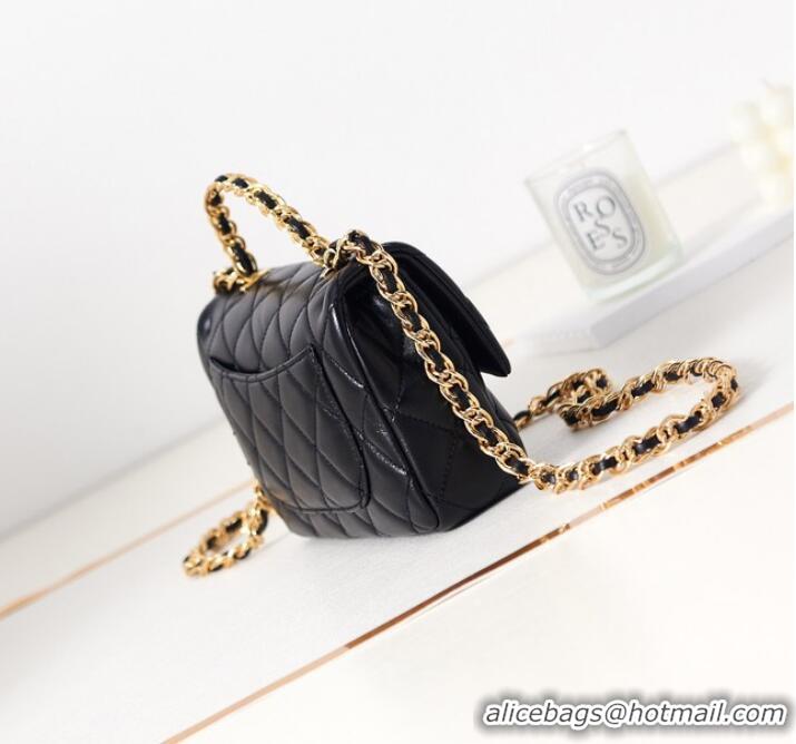 Trendy Design Chanel MINI FLAP BAG WITH TOP HANDLE AS4023 black