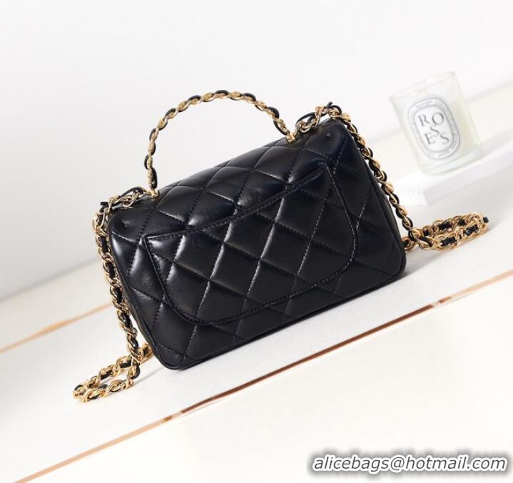 Trendy Design Chanel MINI FLAP BAG WITH TOP HANDLE AS4023 black