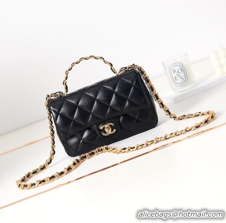 Trendy Design Chanel MINI FLAP BAG WITH TOP HANDLE AS4023 black