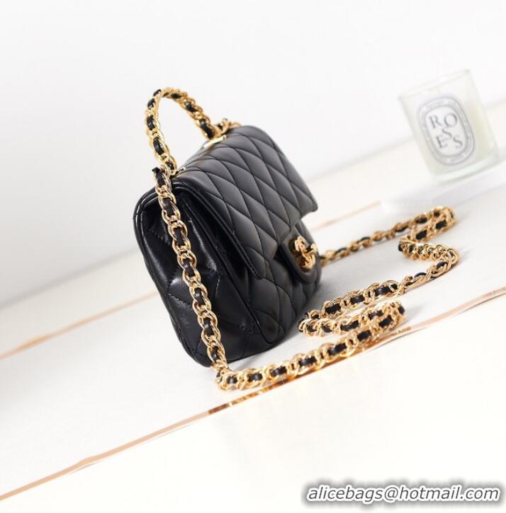 Trendy Design Chanel MINI FLAP BAG WITH TOP HANDLE AS4023 black