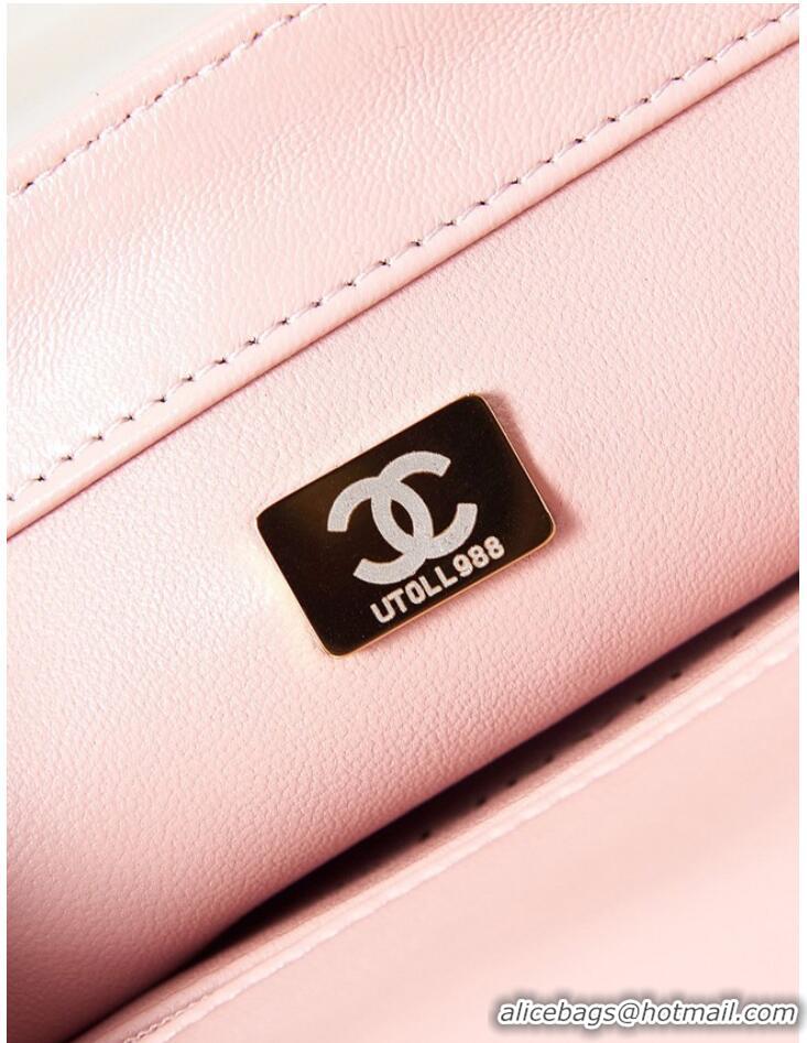 Hot Sell Cheap Chanel MINI FLAP BAG WITH TOP HANDLE AS4023 light pink