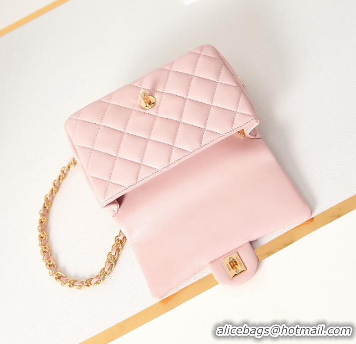 Hot Sell Cheap Chanel MINI FLAP BAG WITH TOP HANDLE AS4023 light pink