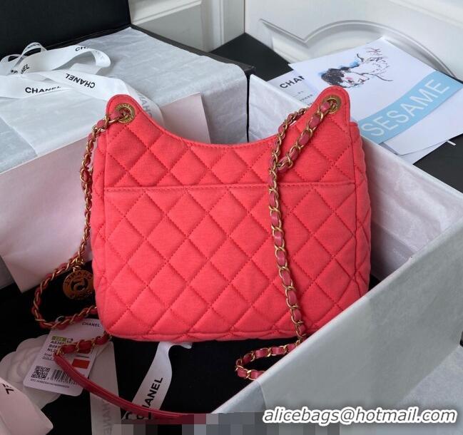 Famous Brand Chanel Wool Jersey Medium Hobo Bag AS3690 Dark Pink 2023