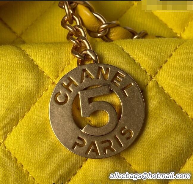 Well Crafted Chanel Wool Jersey Medium Hobo Bag AS3690 Yellow 2023