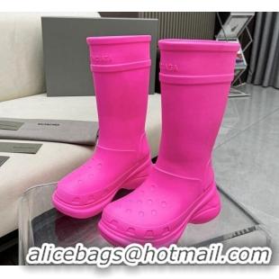 Luxury Balenciaga Crocs Rubber Rain Boots Pink 103101