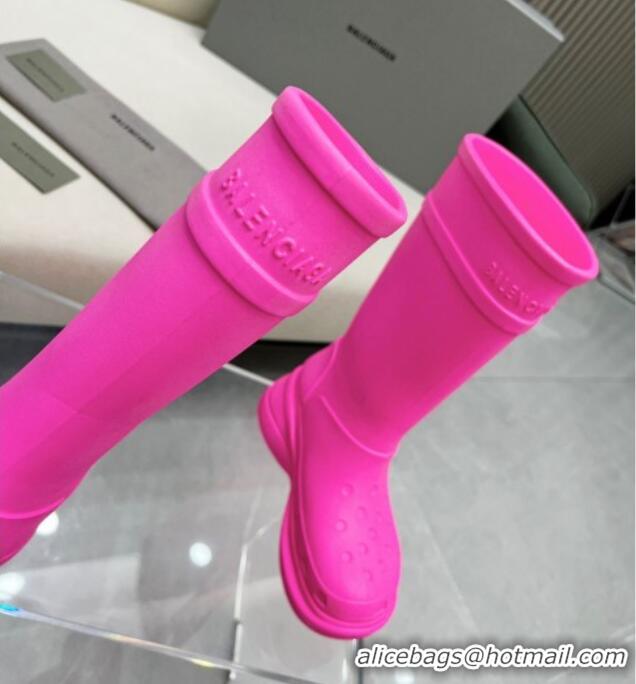 Luxury Balenciaga Crocs Rubber Rain Boots Pink 103101